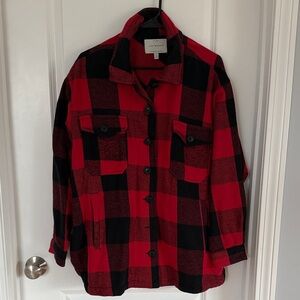 Lucky Brand Red and Black Checkered Shirt